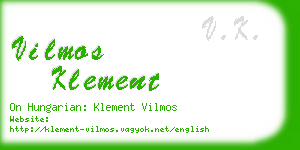 vilmos klement business card